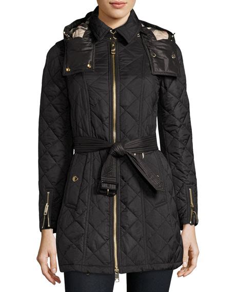 burberry baughton coat black|Burberry Baughton Quilted Belted Parka Jacket, Black .